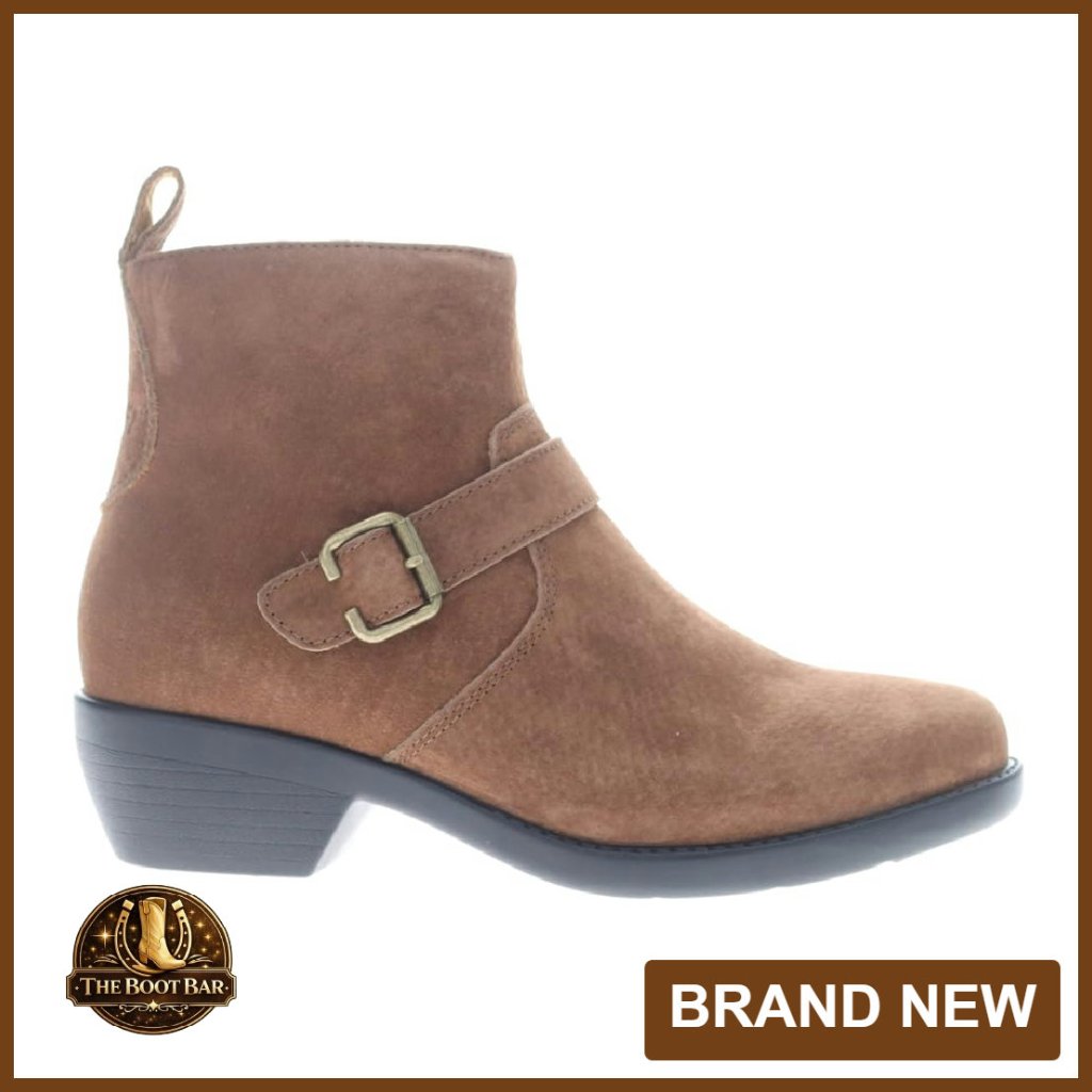 Women's Suede Ankle Boots With Zipper & Cushioned Insole - Size Available